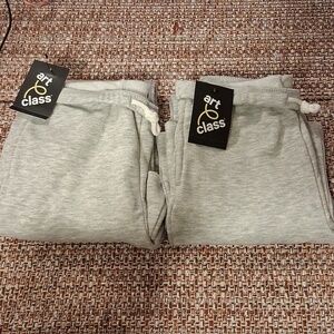 Two Art Class Girls Fleece Flare Grey Midweight Cotton Blend Sweatpants Medium